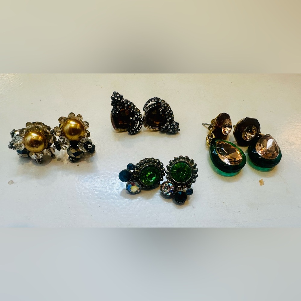 Lot of four pairs of earrings from Anthropologie and J.Crew